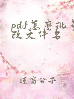 pdf怎么批量改文件名