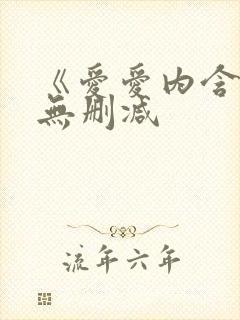 《爱爱内含光》无删减