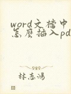 word文档中怎么插入pdf文件
