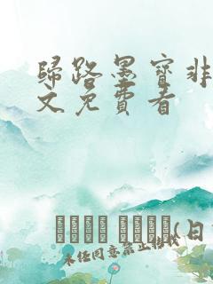 归路墨宝非宝全文免费看