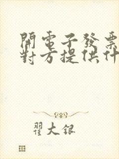 开电子发票需要对方提供什么