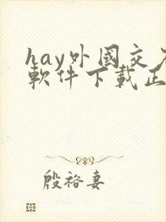 hay外国交友软件下载正版