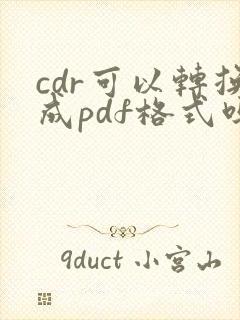 cdr可以转换成pdf格式吗