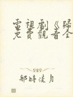 电视剧《归路》免费观看全集高清