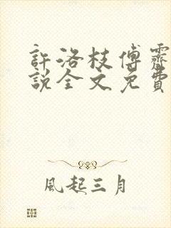 许洛枝傅霁清小说全文免费阅读