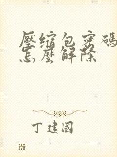 压缩包密码忘了怎么解除