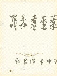 罪梦者原著小说叫什么名字