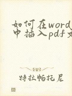 如何在word中插入pdf文件