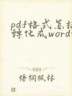 pdf格式怎样转化成word格式