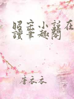 昭宋小说在线阅读笔趣阁