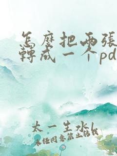 怎么把两张照片转成一个pdf