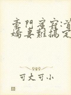 豪门蜜宠:首席娇妻难搞定