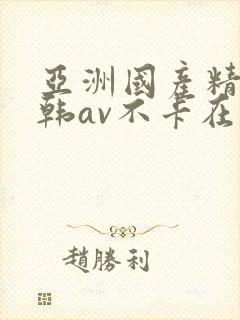 亚洲国产精品日韩av不卡在线