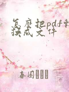 怎么把pdf转换成文件
