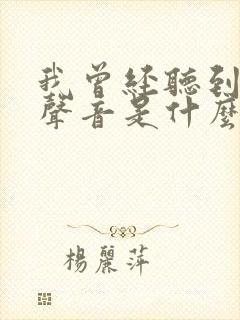 我曾经听到你的声音是什么歌