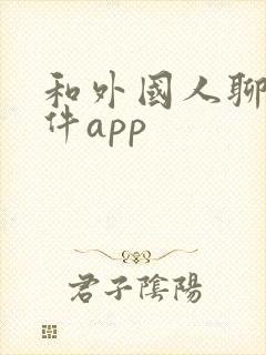 和外国人聊天软件app