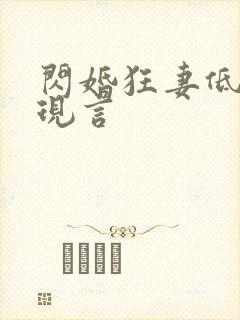 闪婚狂妻低调点现言