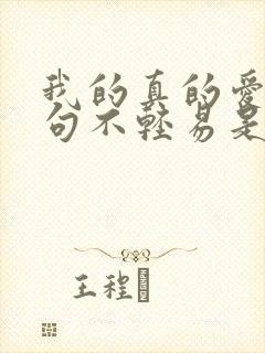 我的真的爱你句句不轻易是哪首歌