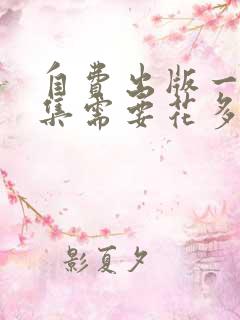 自费出版一本诗集需要花多少钱