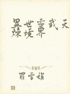 异世灵武天下修炼境界