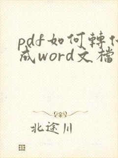 pdf如何转化成word文档软件