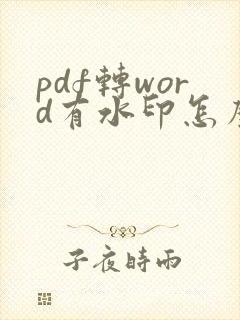 pdf转word有水印怎么去