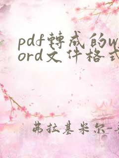 pdf转成的word文件格式修改不了