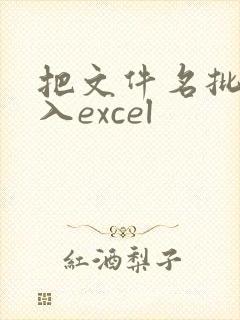 把文件名批量导入excel