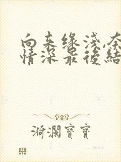 向来缘浅,奈何情深最后结局