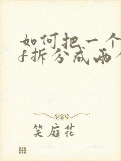 如何把一个pdf拆分成两个