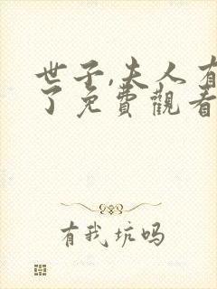 世子,夫人有喜了免费观看