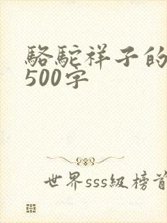 骆驼祥子的感悟500字