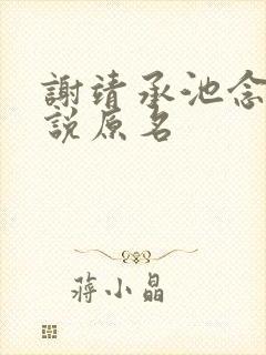 谢靖承池念的小说原名