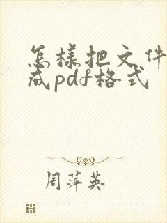 怎样把文件转换成pdf格式