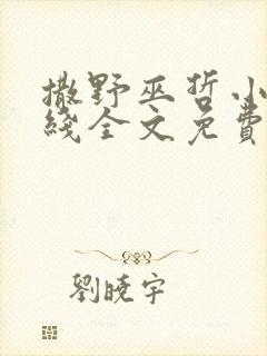 撒野巫哲小说在线全文免费阅读