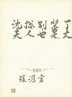 沈总别装了,你夫人也是大佬