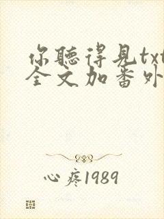 你听得见txt全文加番外