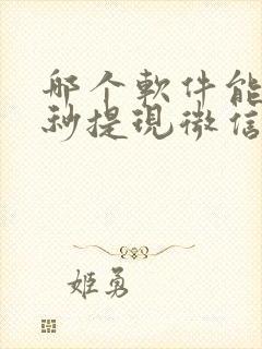 哪个软件能赚钱秒提现微信