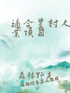 适合农村人的创业项目