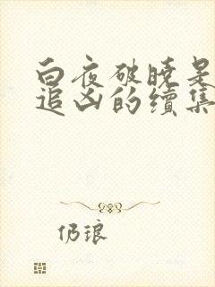 白夜破晓是白夜追凶的续集吗