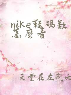 nike鞋码数怎么看