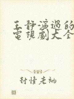 王静演过的全部电视剧大全