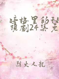 暗格里的秘密电视剧24集免费观看