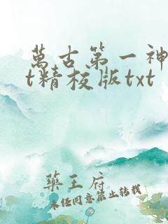 万古第一神txt精校版txt