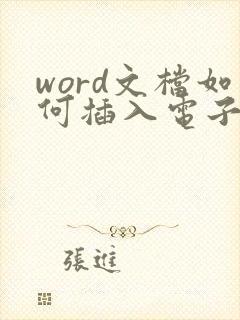 word文档如何插入电子签名