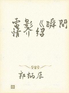 电影《瞬间》剧情介绍