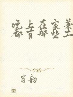 晚上在家兼职的都有哪些工作