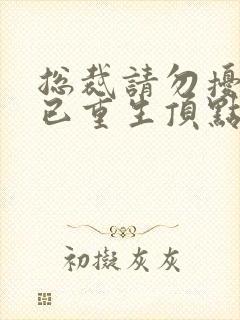 总裁请勿扰原配已重生顶点