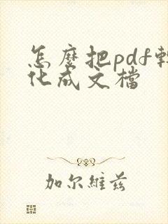 怎么把pdf转化成文档