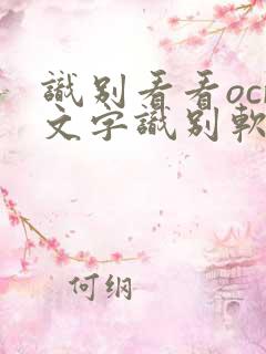 识别看看ocr文字识别软件